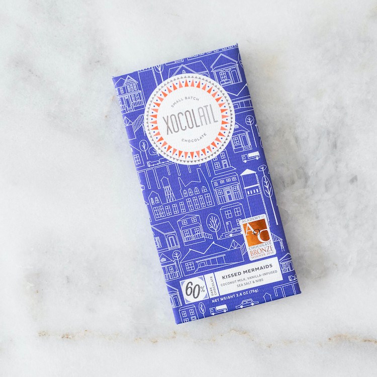 Picture of Xocolatl kissed mermaids coconut milk chocolate bar